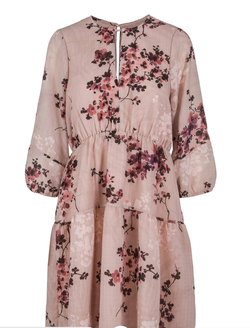 Riccovero  Aurora kjole Beige-rosa blomstret - Ricco Vero
