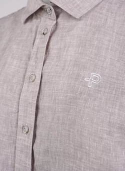 Pelle P Linen Breeze Shirt W Toffee Melange - Pelle P
