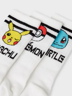 Name It Milton Pokemon 3pk Sock BRIGHT WHITE - Name It