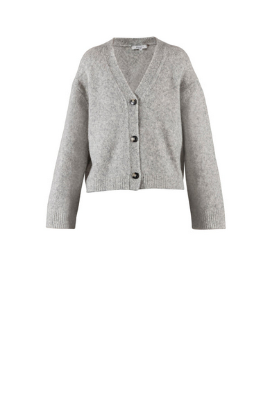 Blue Frankie Knit Cardigan Light Grey Melange - Blue Sportswear