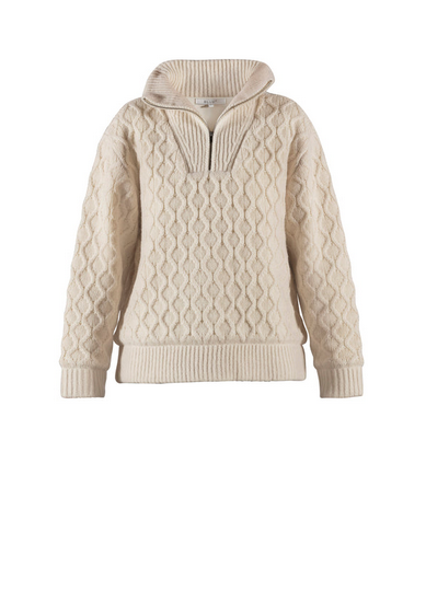 Blue Frances 1/2-Zip Wool Cable Windbreaker Uspesifisert - Blue Sportswear