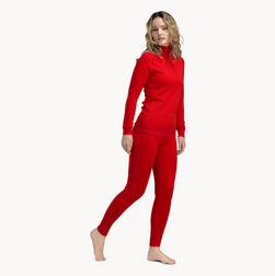 Tufte Womens Bambull Longs Fiery Red - Tufte