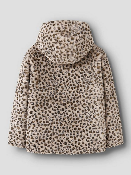 Name It Mila Jacket W Hood Oxford Tan/Leo - Name It