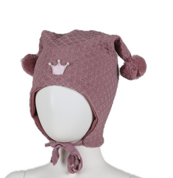 Kivat Knytelue ull 392L-17B Dusty Rose med krone Dusty rose 17B - Kivat