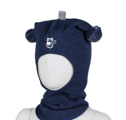 Kivat Balaklava i ull 507-67 Blue Melange med helikopter Blue Melange 67 - Kivat