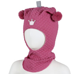 Kivat Balaklava i ull 460-14 Heather pink med krone Heather Pink 14 - Kivat