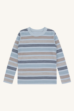 Hust & Claire Abba 3 stripete trøye ull/viskose fra bambus 4117 Baby blue - Hust & Claire