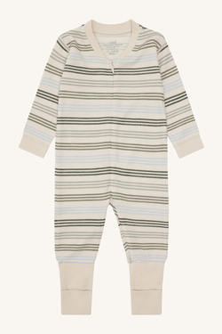 Hust & Claire Manu zip 3 stripes nattdress ull/viskose fra bambus 4501 french oak - Hust & Claire