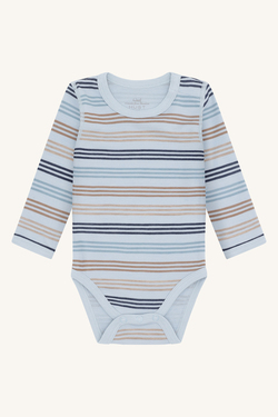 Hust & Claire Baloo 3 stripes body ull/viskose fra bambus 4117 baby blue - Hust & Claire