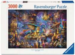 Ravensburger Puslespill 3000 Fantasi biblioteket Dragon`s Lbrary - Ravensburger