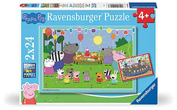 Ravensburger puslespill 2x24 Peppa It's a party time 2*24biter - Ravensburger