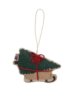 Dog Sleigh Ornament i Økologisk Bomull  - Lexington