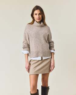Strikket genser i ullblanding med rullekrage  - Lexington