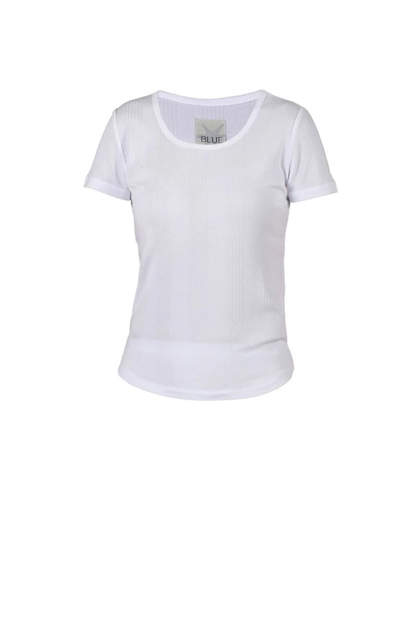 Blue Dodo Rib Tee White - Blue Sportswear