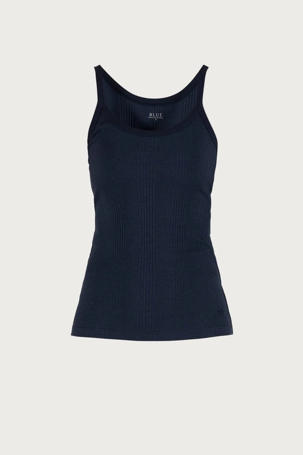 Blue Leslie Rib Tank Top NEW NAVY - Blue Sportswear