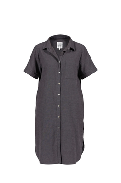 Blue Juliana Cotton/Linen SS Dress Iron Grey - Blue Sportswear