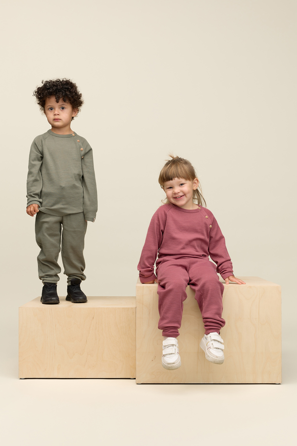 Gullkorn Villvette Ull Bukse Mørk Rosa  - Gullkorn Design