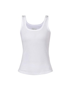 Blue Annamay Rib Tank Top White - Blue Sportswear