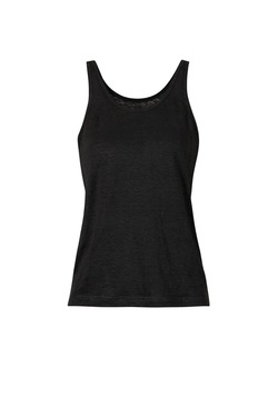 Blue Doris Linen Tank Top Black - Blue Sportswear