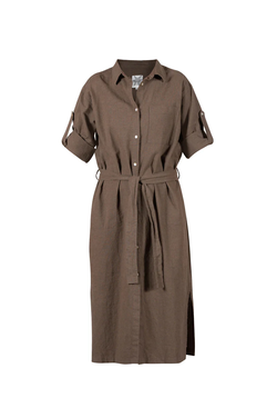 Blue Dixi Cotton/Linen Dress bark - Blue Sportswear