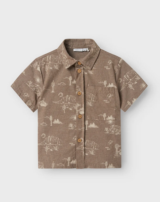 Name It Hestern Nreg SS Shirt walnut - Name It