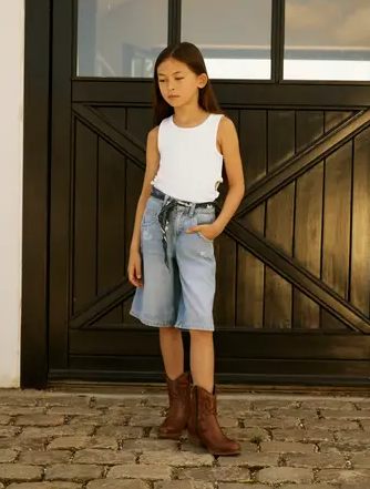 Name It Bella Skater Shorts  Medium Blue Denim - Name It