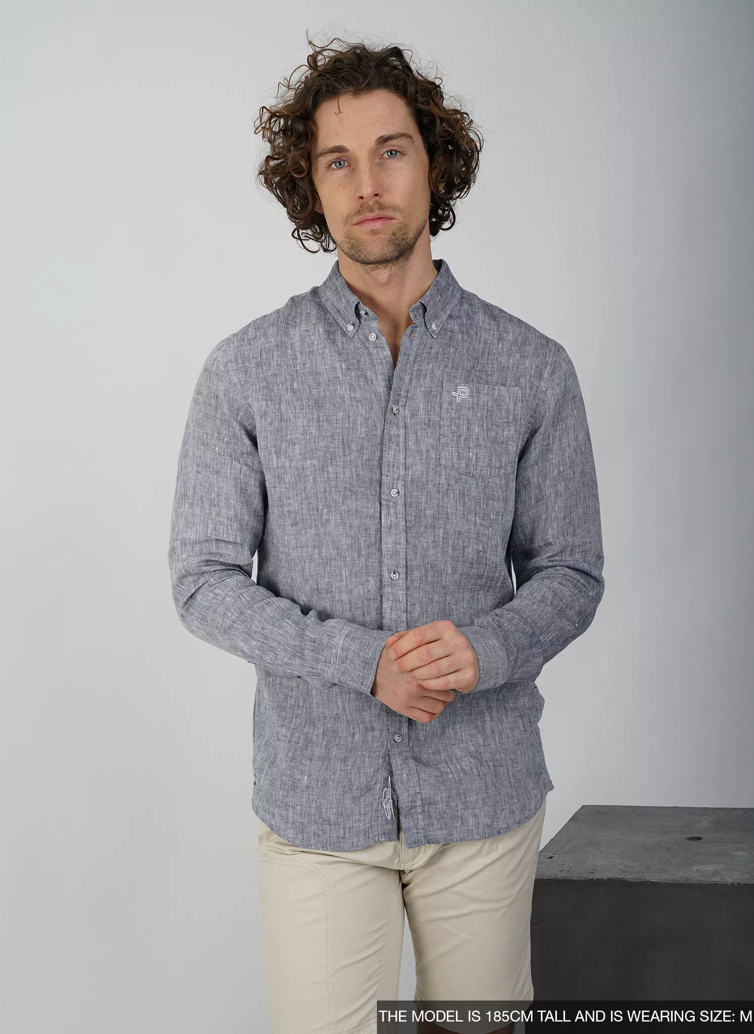 Pelle P Linen Shirt Dk Navy Melange - Pelle P