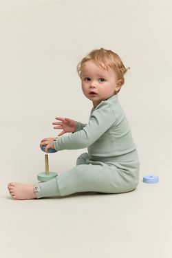 Gullkorn Villvette Baby Body Grågrønn - Gullkorn Design