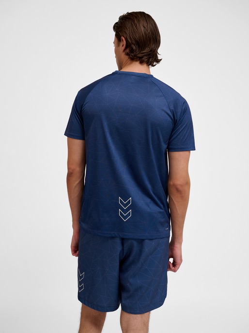 Hummel Court AOP Light Weight T-Shirt Insignia Blue - Hummel