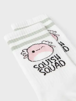 Name It Momsa Squish Tennis Sock Bright White/Aqua Grey - Name It