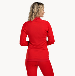 Tufte Womens Bambull Half Zip Fiery Red - Tufte