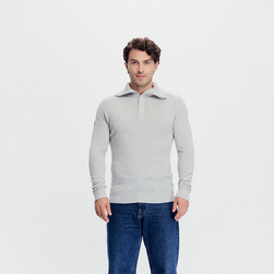 Tufte Robin Stitch Half Zip M High-Rise Melange - Tufte